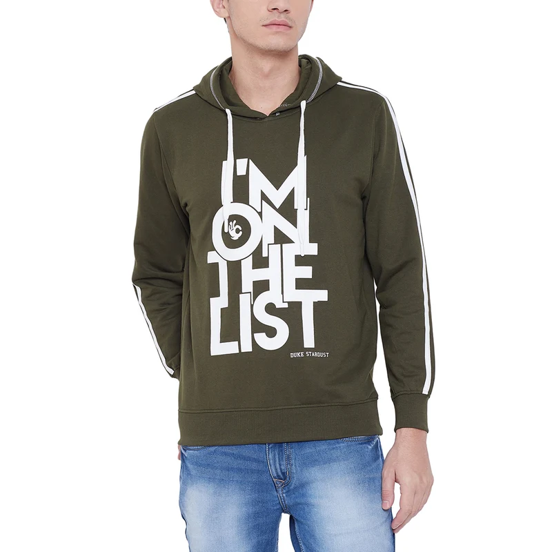 Duke Urban Men Hooded Sweatshirt (MTLF143) Olive Night / S / Printed