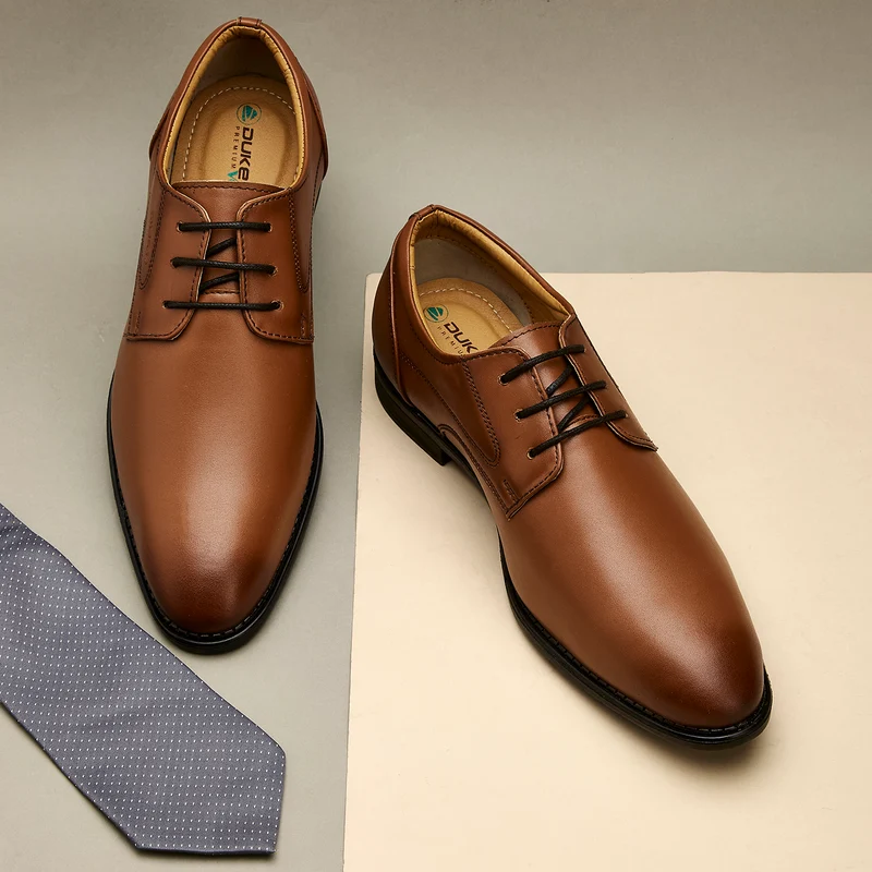 Duke Men Formal Shoes (FWOL700) Tan / UK 10 / Solid Contrast