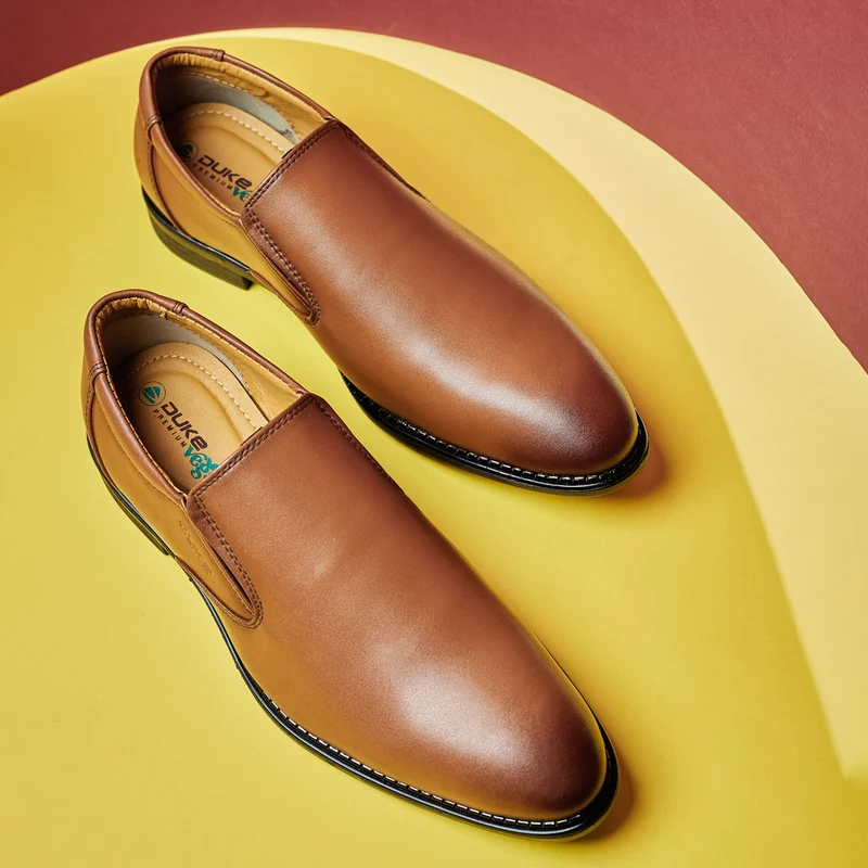 Duke Men Formal Shoes (FWOL701) Tan / UK 7 / Solid Contrast