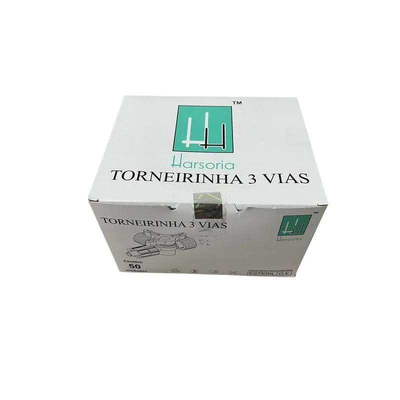 Torneirinha 3 Vias Luer Lock 50 Uni Esteril Descartável