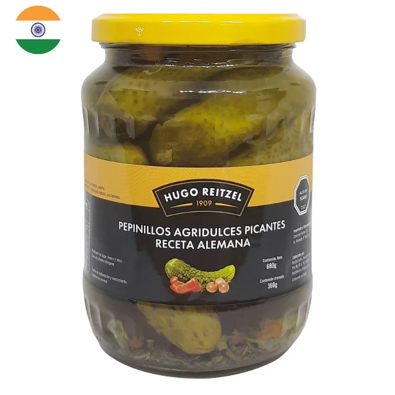 Pepinillos Hugo Reitzel Agridulces Picantes 360 g