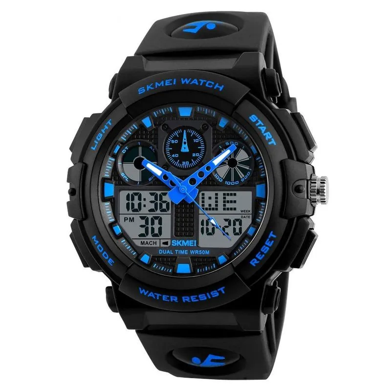 Relógio skmei Sports analógico-digital azul com mostrador azul para homens