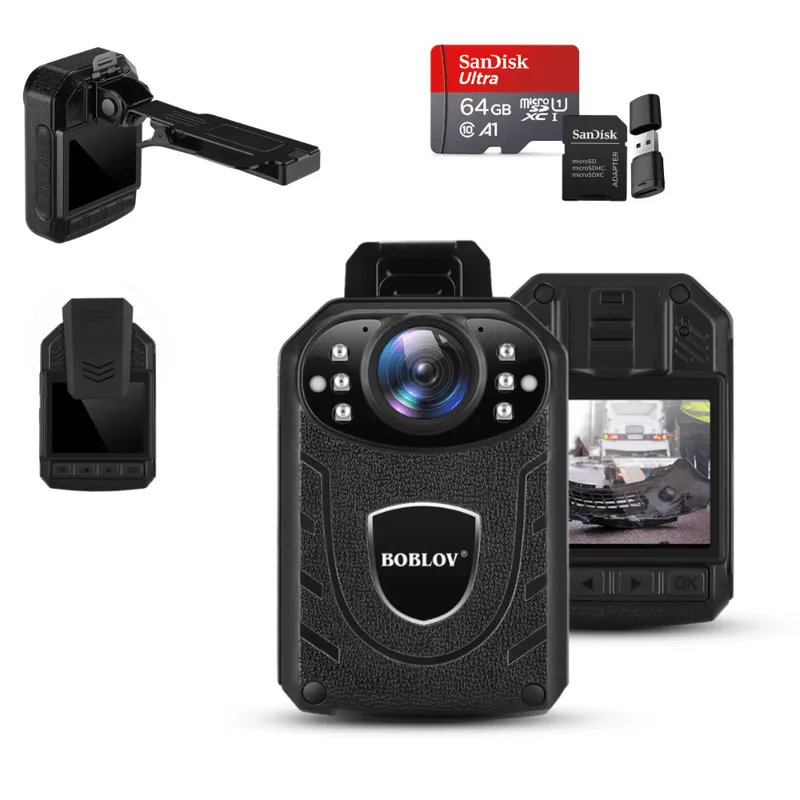 Câmera Bodycam Boblov Corporal 1296p Fhd Visão Noturna 64gb