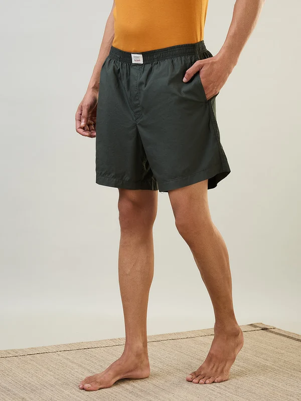 Sleepz Men Green Solid Boxer S / Green