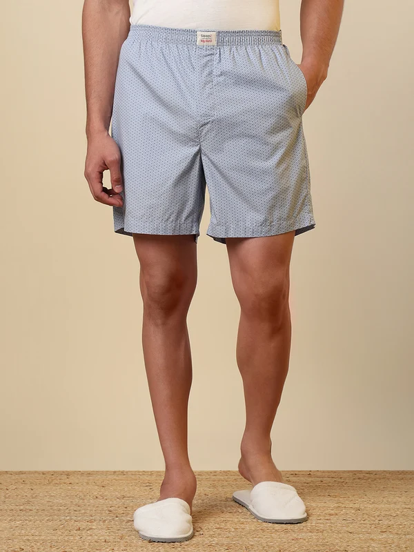 Sleepz Men Blue Printed Boxer M / Blue