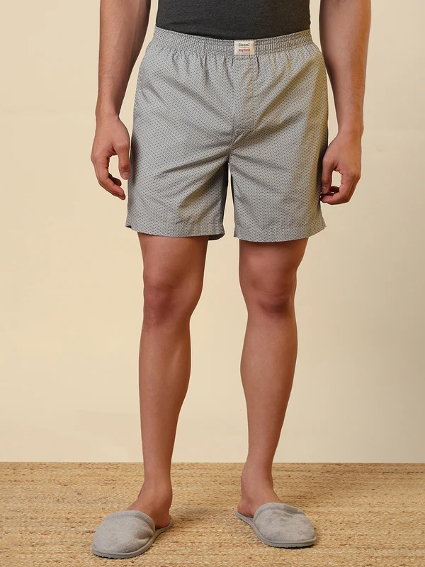 Sleepz Men Grey Printed Boxer XL / Grey