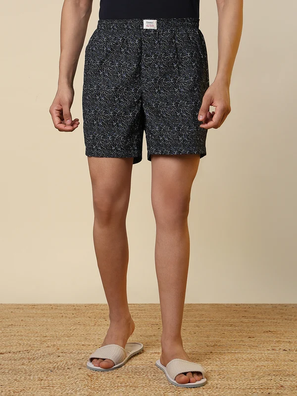Sleepz Men Black Printed Boxer XL / Black