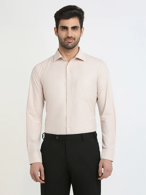 Park Avenue Men Red Slim Fit Solid Formal Shirt 44 / Brown