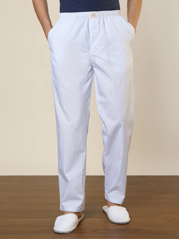 Sleepz Men Blue Regular Fit Printed Pyjama S / Blue