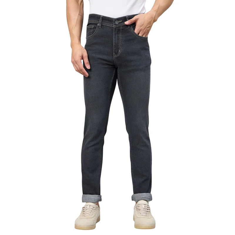 Duke Men Narrow Fit Stretchable Jeans (SD5900NR) Charcoal / 36 / Washed