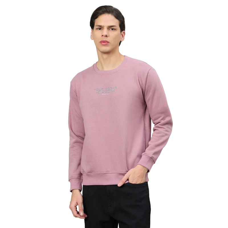Duke Urban Men Round Neck Full Sleeve Regular Sweatshirt (LF6551) Dusty Mauve / L / Printed