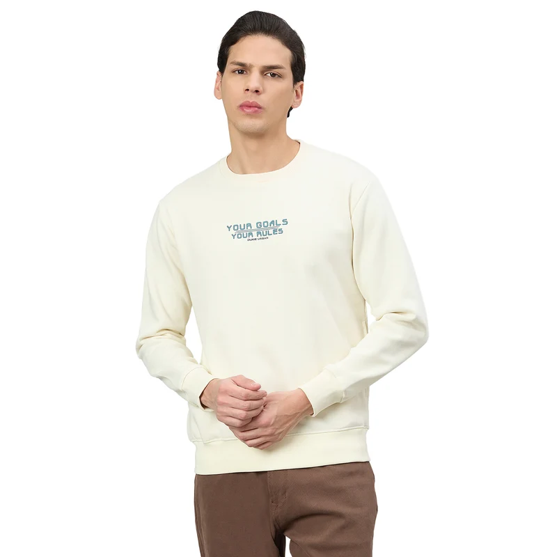 Duke Urban Men Round Neck Full Sleeve Regular Sweatshirt (LF6551) Off White / XXL / Printed