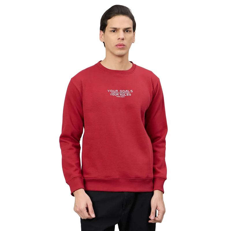 Duke Urban Men Round Neck Full Sleeve Regular Sweatshirt (LF6551) Red / XXL / Printed