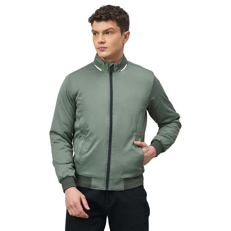 Duke Urban Men Full Sleeve High Neck Casual Jacket (SDZ2303) Dusty Olive / L / Solid