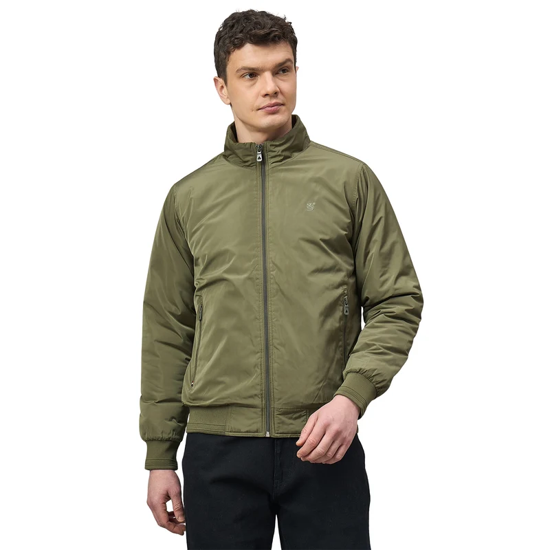 Duke Urban Men Full Sleeve High Neck Casual Jacket (SDZ2374) Leaf Green / L / Solid