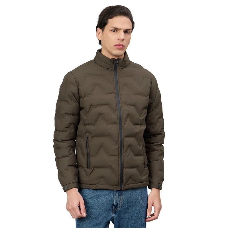 Duke Urban Men High Neck Full Sleeve Jacket (SDZ2394) Coffee / L / Solid