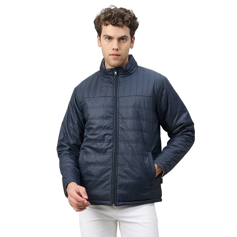 Duke Urban Men Reversible High Neck Regular Jacket (OSDZ9292) Navy / L / Solid