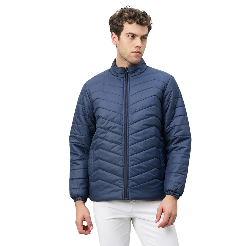 Duke Urban Men Full Sleeve Regular Puffer Jacket (OSDZ9494) Navy / XXL / Solid