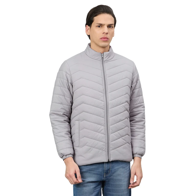 Duke Urban Men Full Sleeve Regular Puffer Jacket (OSDZ9494) Silver / L / Solid