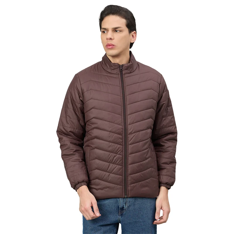 Duke Urban Men Full Sleeve Regular Puffer Jacket (OSDZ9494) Wine / L / Solid