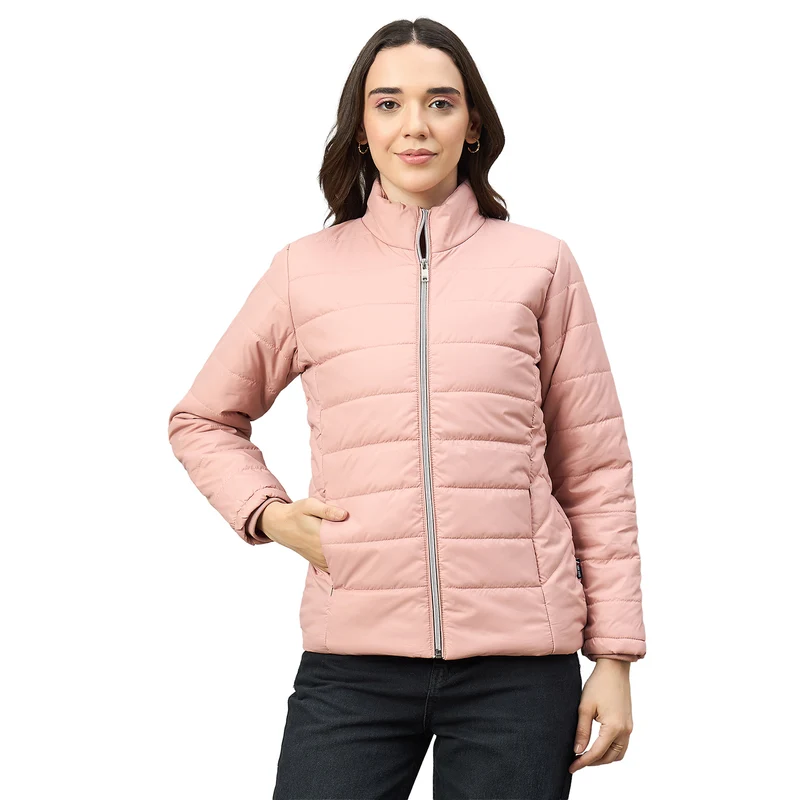 Duke Urban Women Short Style Full Sleeve Jacket (OSDZ1717) Dusty Pink / L / Solid