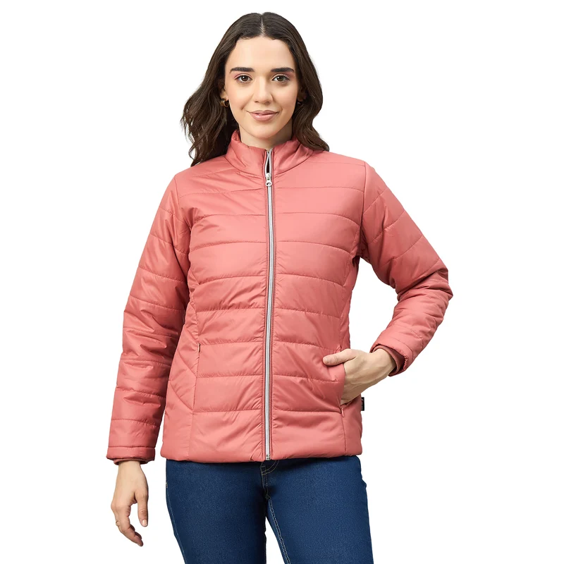 Duke Urban Women Short Style Full Sleeve Jacket (OSDZ1717) Rose Wood / S / Solid
