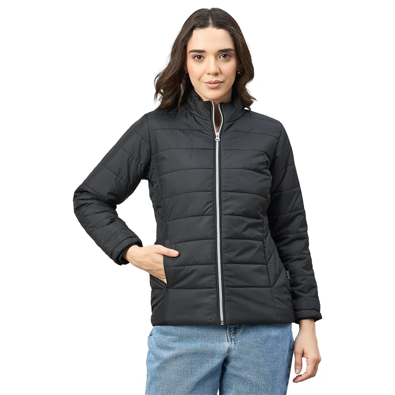 Duke Urban Women Short Style Full Sleeve Jacket (OSDZ1717) Black / S / Solid