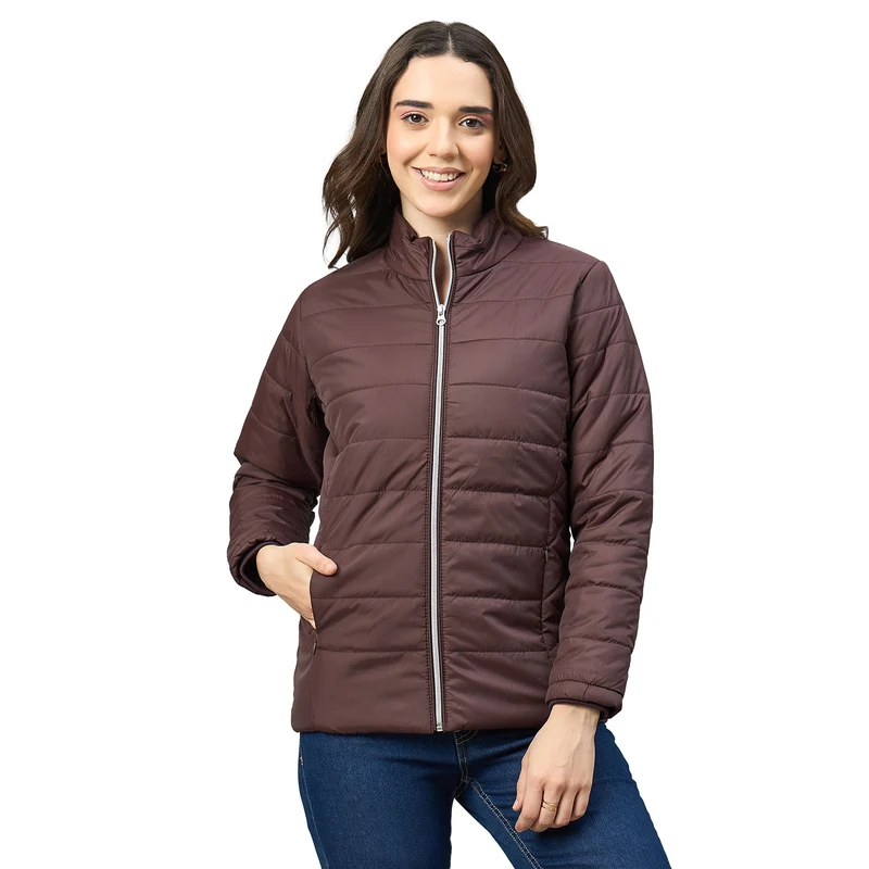 Duke Urban Women Short Style Full Sleeve Jacket (OSDZ1717) Wine / S / Solid