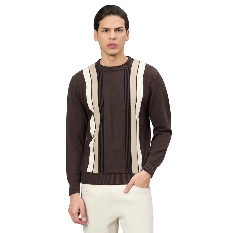 Duke Urban Men Round Neck Full Sleeve Regular Sweater (SDS2329) Mouse / XXL / Self Design