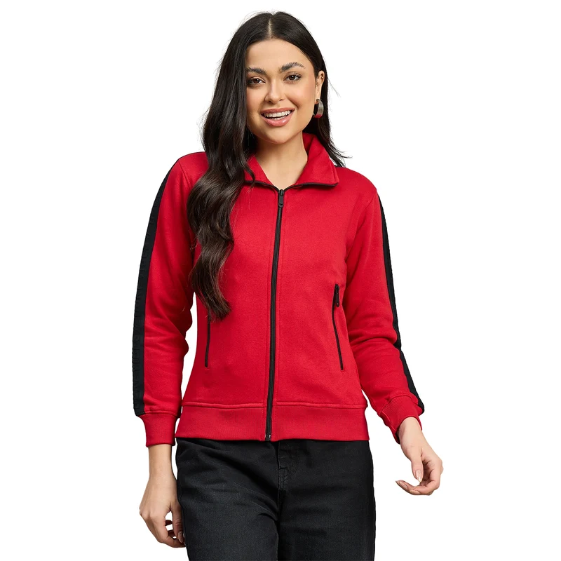 Duke Urban Women Full Zip Regular Sweatshirt (LFX5004S) Red / L / Solid
