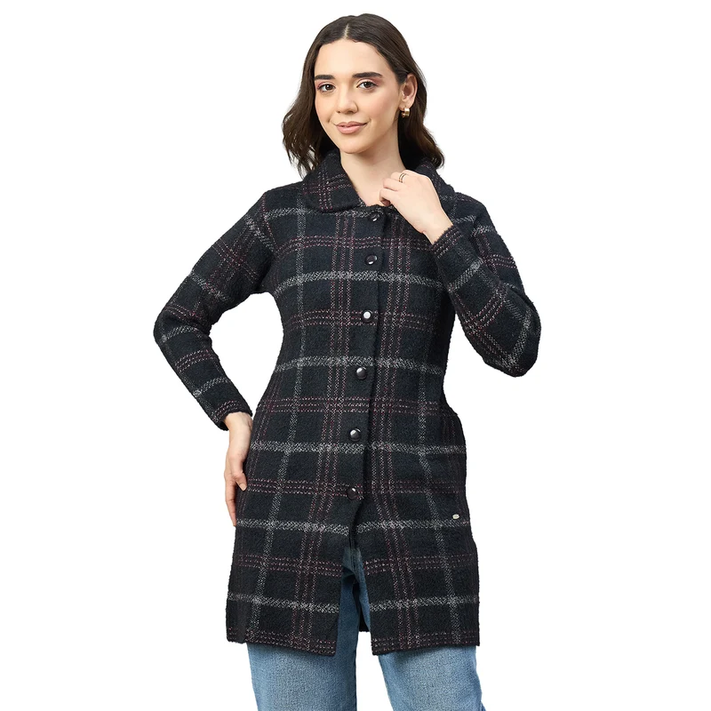 Duke Urban Women Full Sleeve Regular Sweater (SDS1297R) Black / S / Self Design