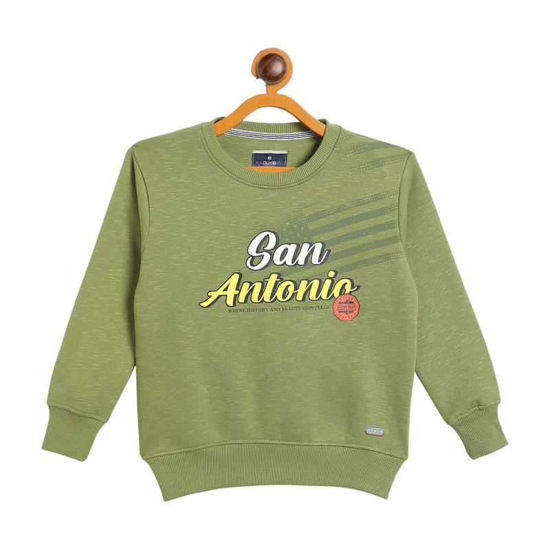 Duke Urban Boys Full Sleeve Round Neck Printed Sweatshirt (LF396N) Moss / 34 / Graphic Print