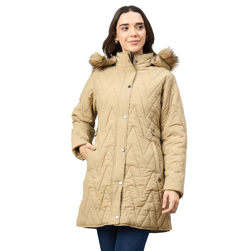 Duke Urban Women Short Style Long Length Jacket (SDZ4208) Sand / L / Solid