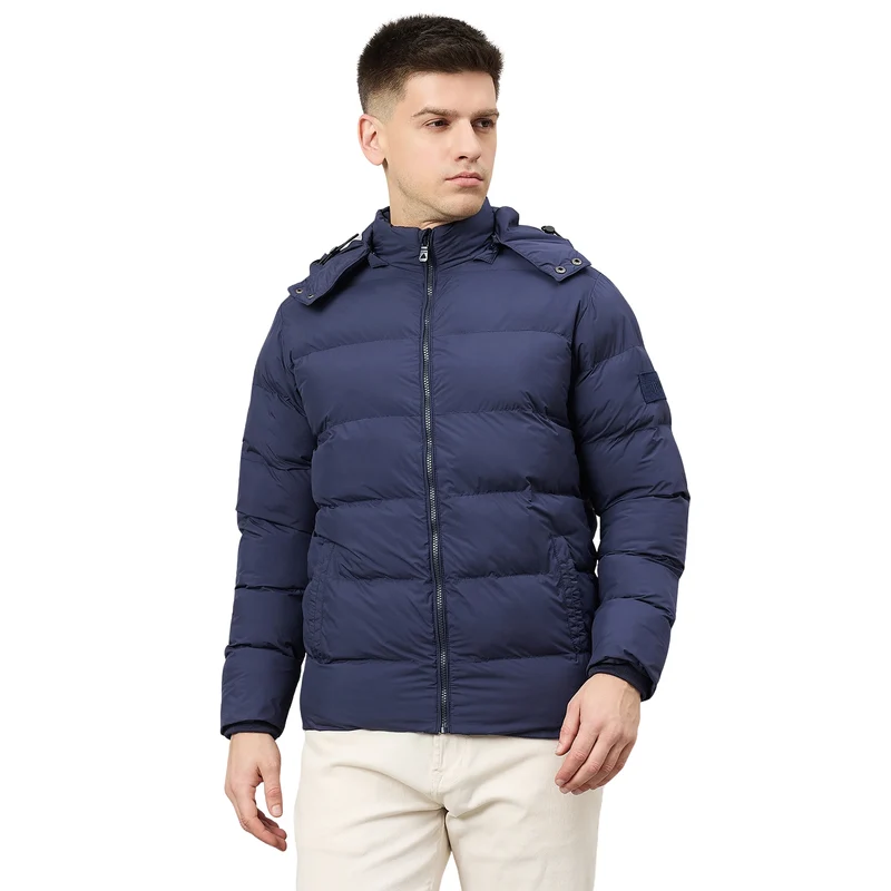 Duke Urban Men Full Sleeve Hooded Jacket (SDZ3224) Navy / M / Solid