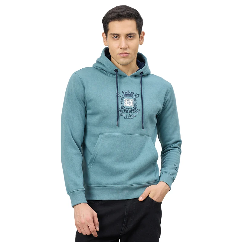 Duke Men Full Sleeve Hooded Regular Sweatshirt (LF6481) Camo Blue / S / Printed
