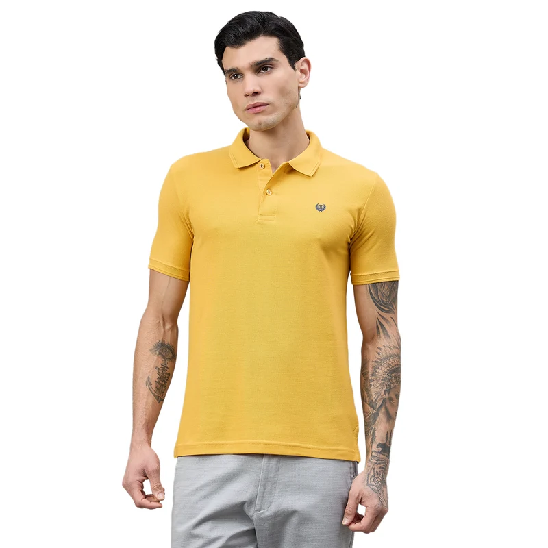 Duke Urban Men Half Sleeve Cotton Polo Tshirt (SD65) XXL / Mustard / Solid