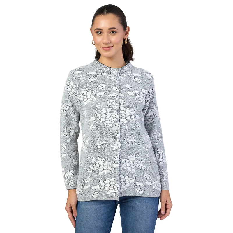 Duke Urban Women Front Open Regular Cardigan (ONSDS101) Black / S / Floral