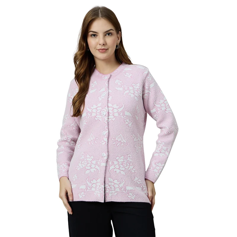 Duke Urban Women Front Open Regular Cardigan (ONSDS101) Pink / XL / Floral