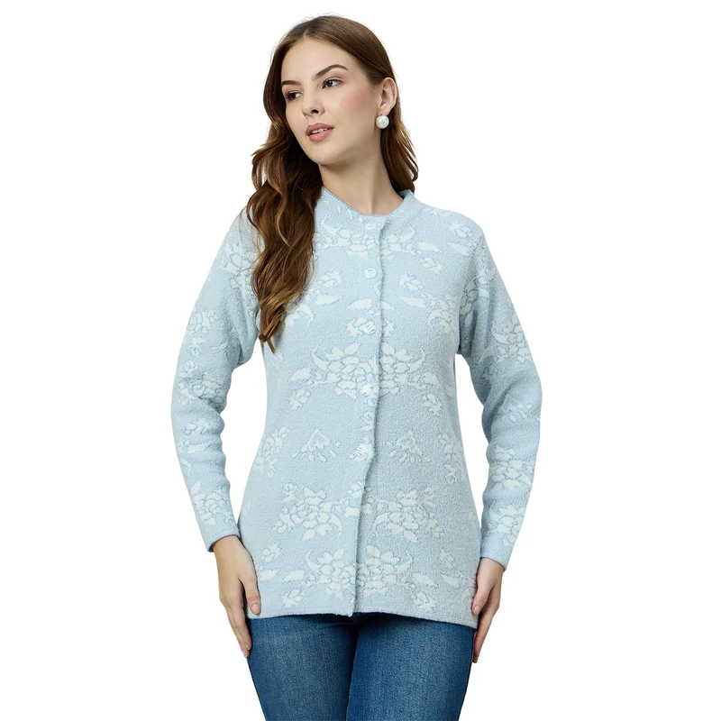 Duke Urban Women Front Open Regular Cardigan (ONSDS101) Sky / XL / Floral