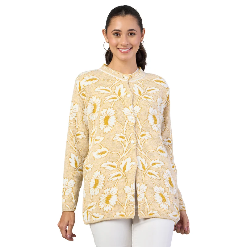 Duke Urban Women Front Open Regular Cardigan (ONSDS103) Mustard / L / Floral