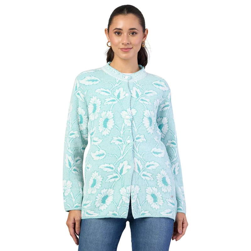 Duke Urban Women Front Open Regular Cardigan (ONSDS103) Powder Blue / L / Floral