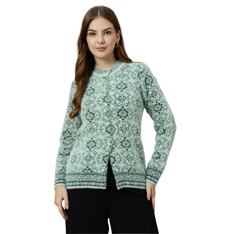 Duke Urban Women Front Open Short Cardigan (ONSDS104) Sea Green / XL / Self-design