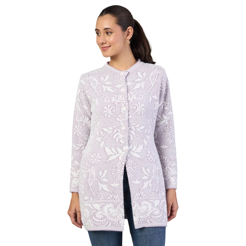 Duke Urban Women Long Coat Shortstyle Cardigan (ONSDS107) Lavender / XXL / Self-design