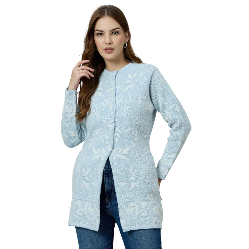 Duke Urban Women Long Coat Shortstyle Cardigan (ONSDS107) Sky / XXL / Self-design