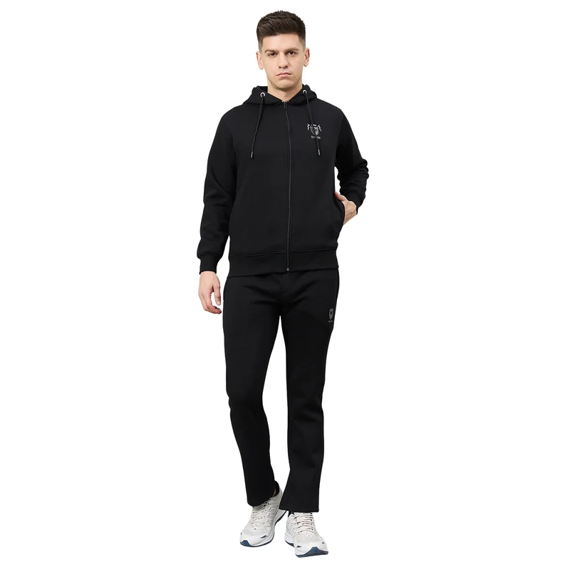 Duke Urban Men Hooded Neck Full Sleeve Tracksuit (LF6060) Black / XXL / Solid