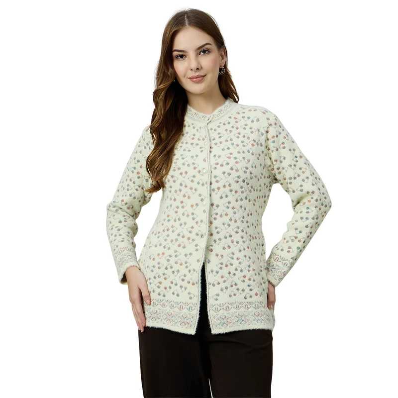 Duke Urban Women Front Open Regular Cardigan (ONSDS102) Ivory / 3XL / Self-design