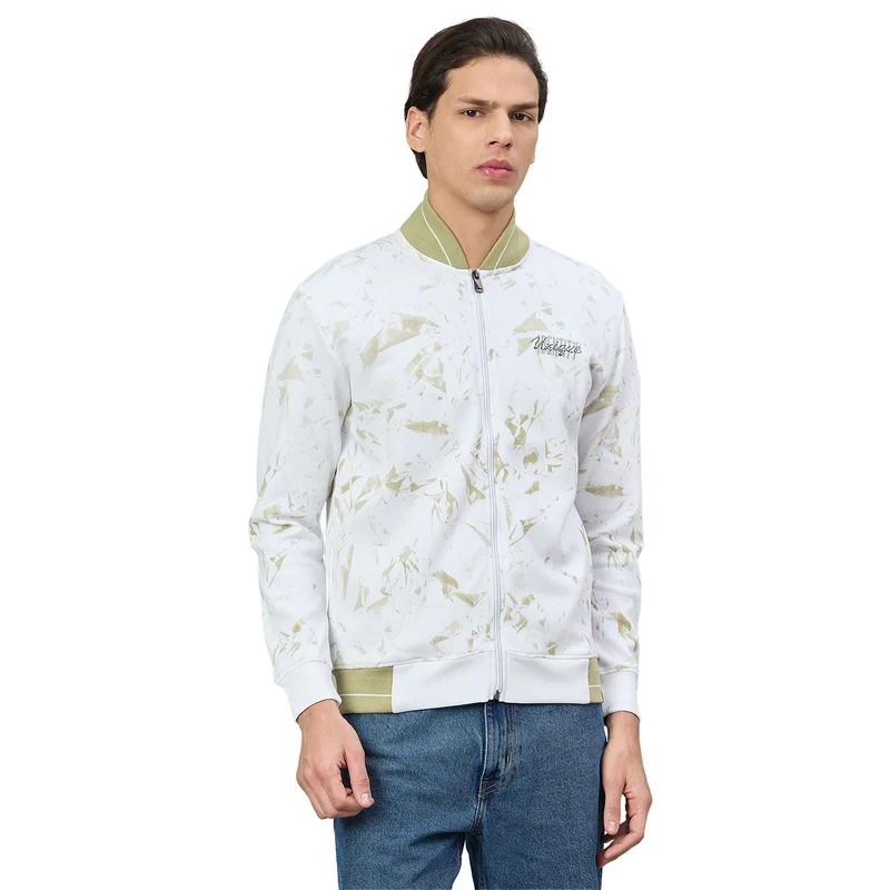 Duke Urban Men Full Sleeve Zipper Sweatshirt (LF6530) White / L / Printed
