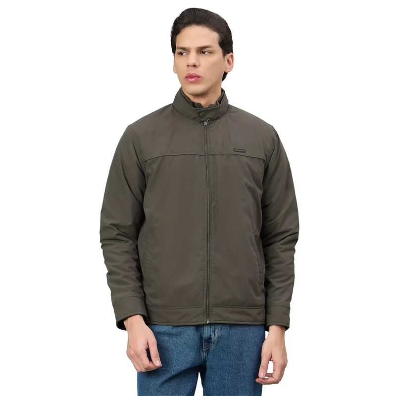 Duke Urban Men Short Style Full Sleeve Jacket (SDZ3205) Olive / M / Solid