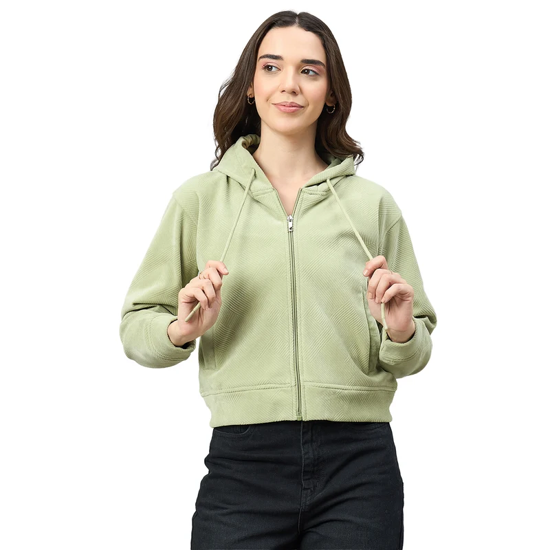 Duke Urban Women Full Sleeve Hooded Sweatshirt (LFX1007) Pista / S / Solid