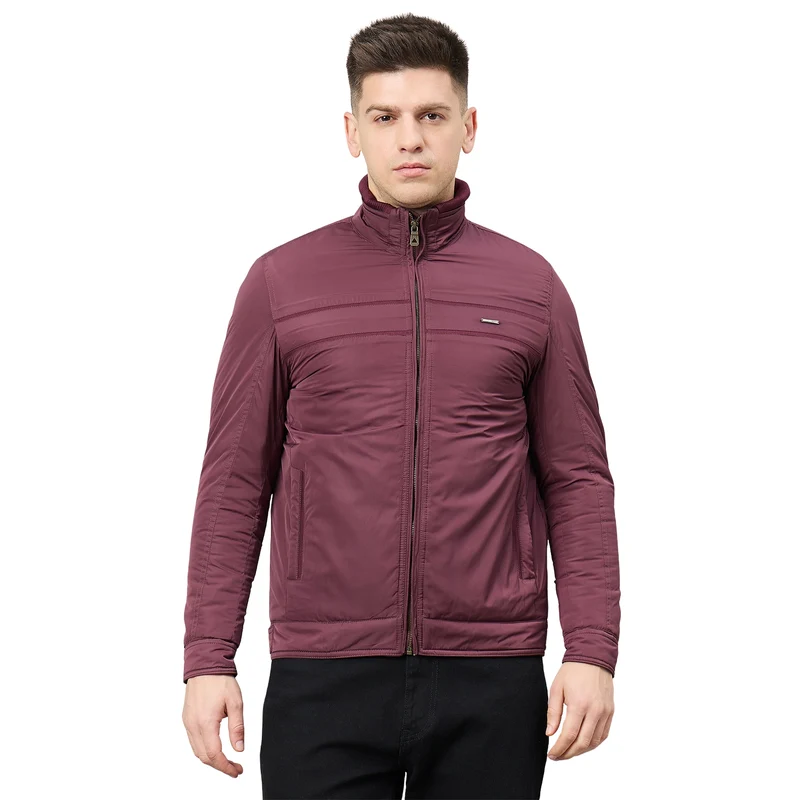 Duke Urban Men Short Style Full Sleeve Jacket (SDZ3222) Wine / XXL / Solid